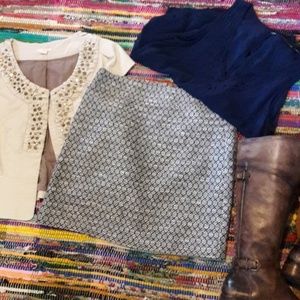 Elegant Ann Taylor LOFT Sz 4 Brocade Knee Skirt