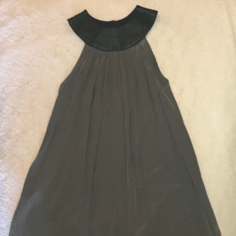 Jenni Kayne Silk Dress With Leather Collar