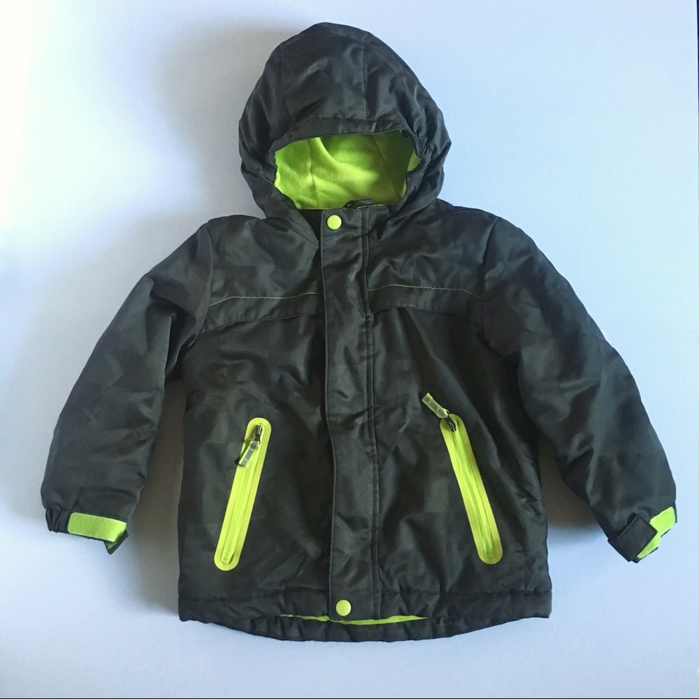 Boys’ Dark Gray and Green Raincoat