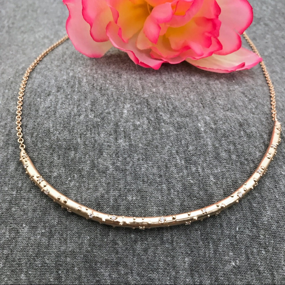 NWT Kendra Scott Amber Rose Gold Choker Necklace - Picture 2 of 6