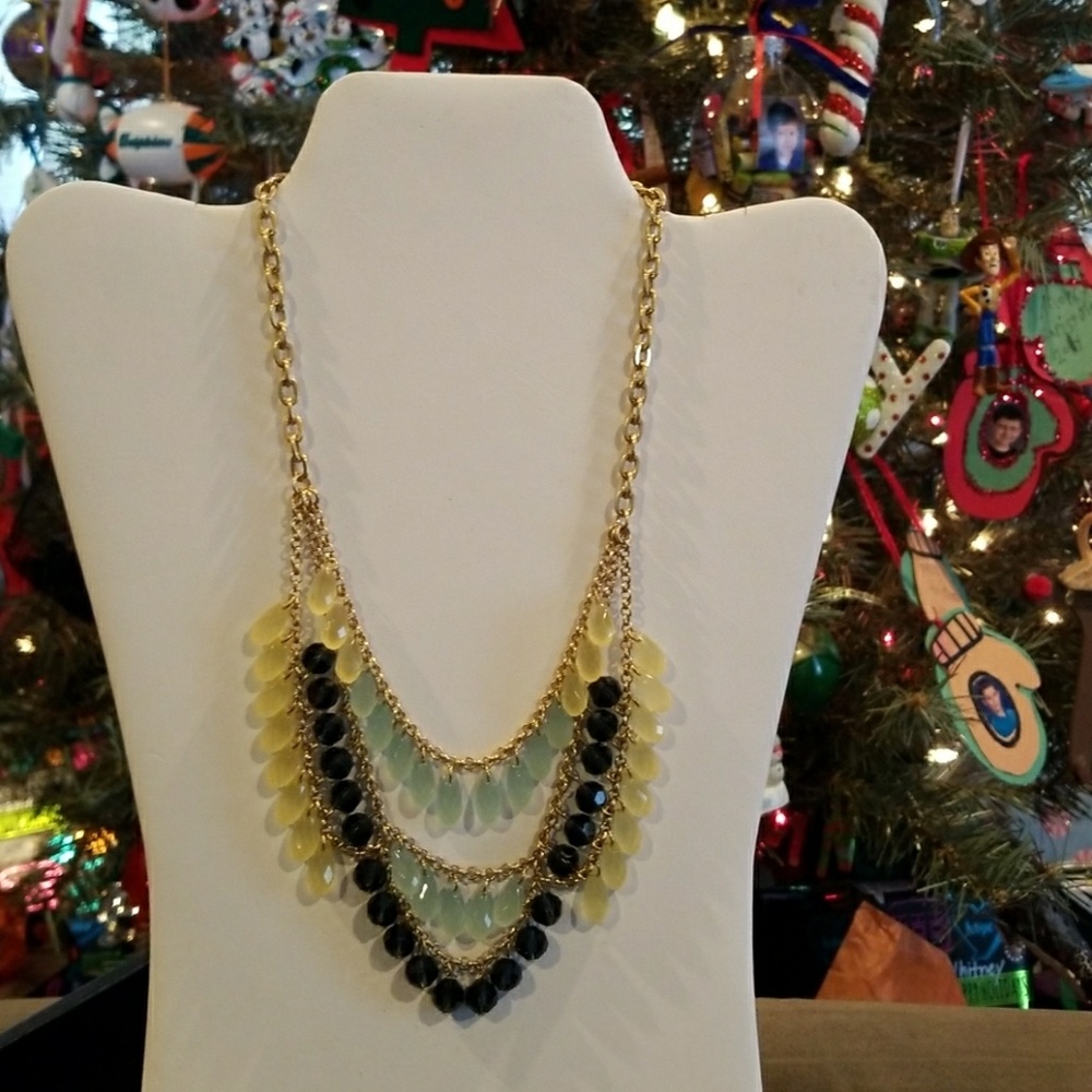 Dressy Blue, Aqua & Yellow lia sophia necklace