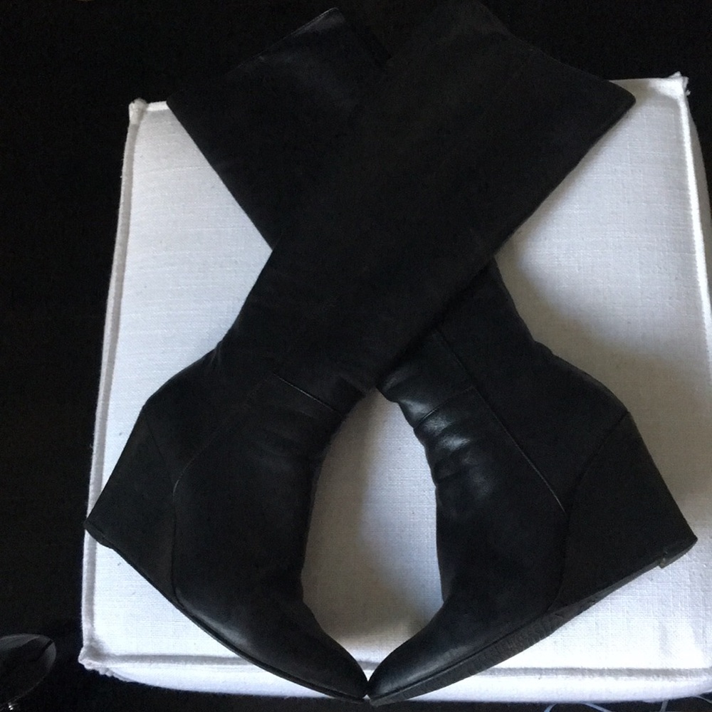 Stuart Weitzman knee high black leather boots