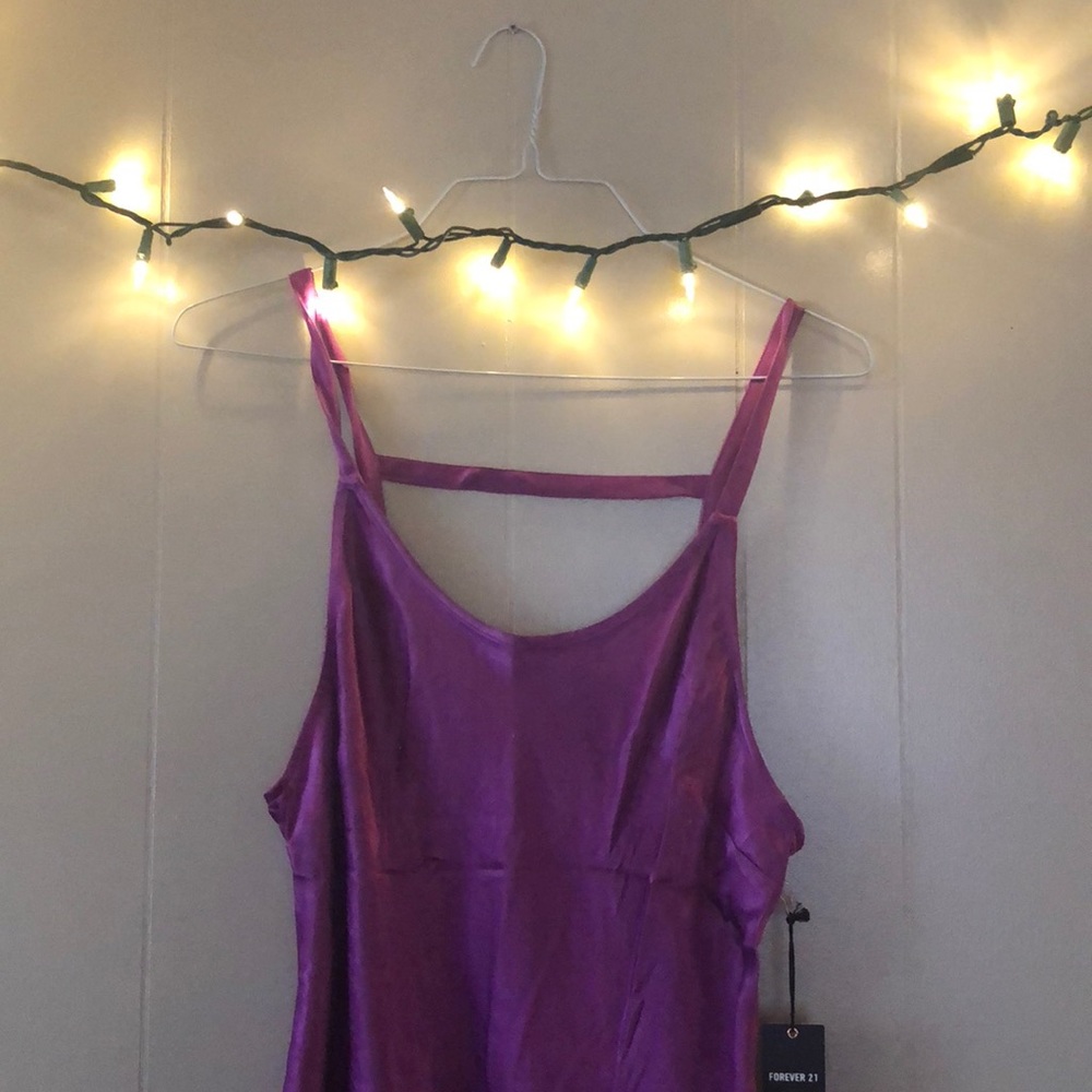 PURPLE SATIN DRESS - Picture 2 of 3