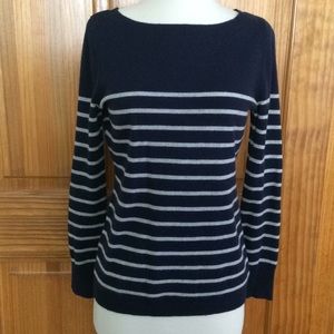 Garnet Hill Cashmere Breton Stripe Sweater