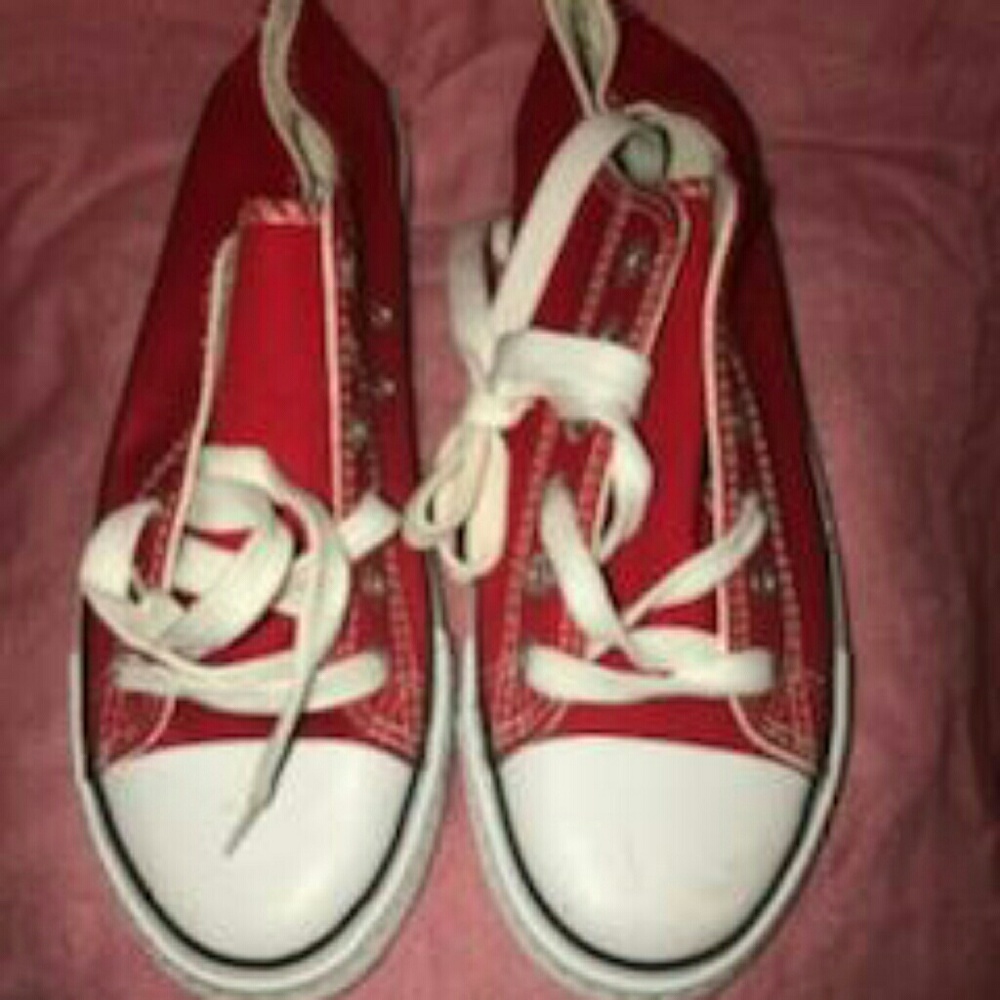 Converse inspired Red Sneakers