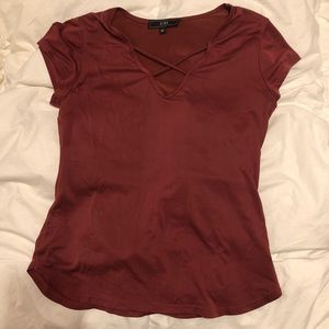 Cross front tee