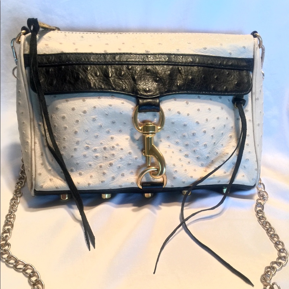 Rebecca Minkoff MAC Ostrich Crossbody Bag Purse