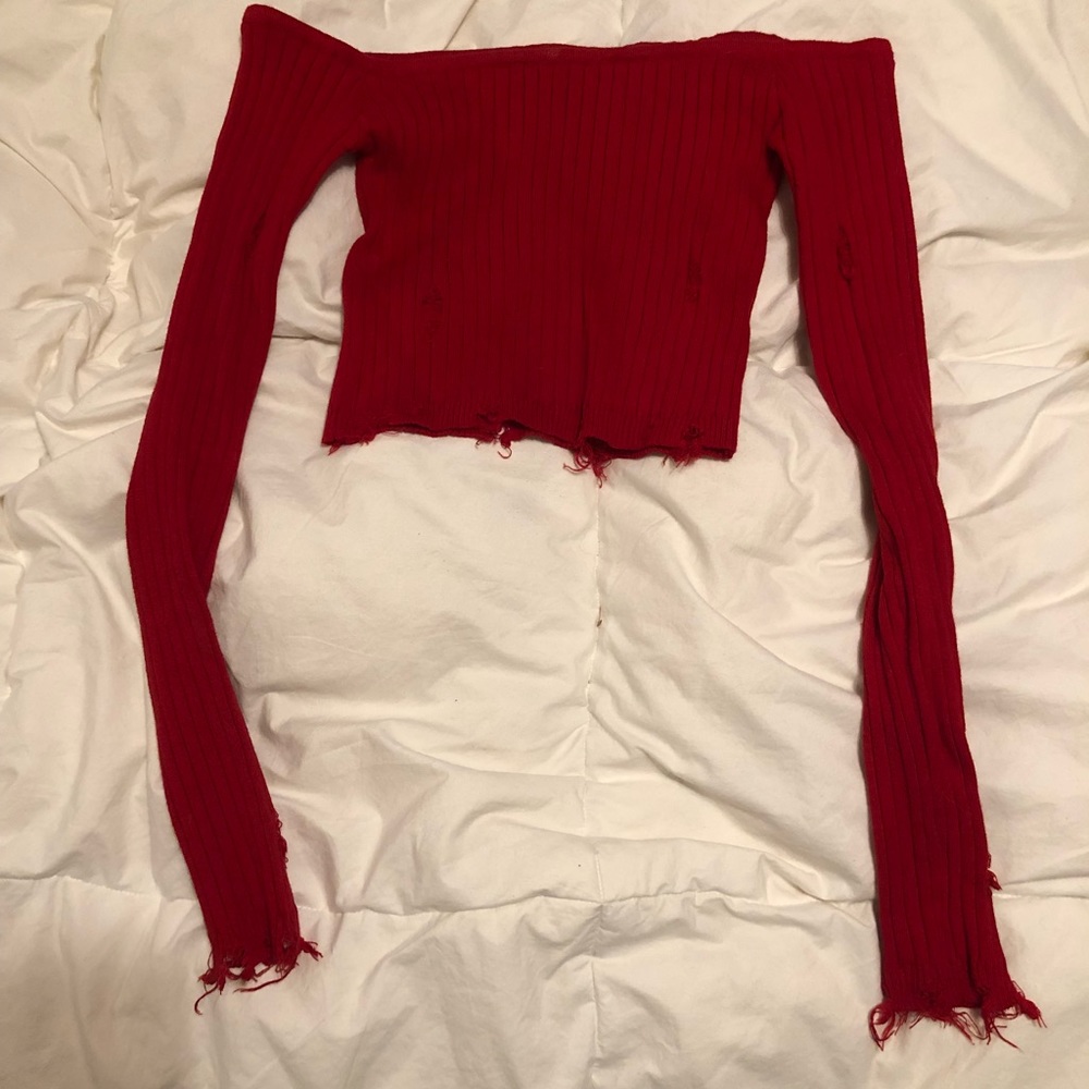 Grungy off the shoulder top