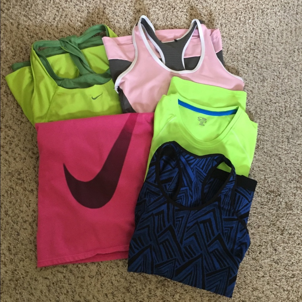 Workout shirt bundle. Nike, Fabletics, and more.
