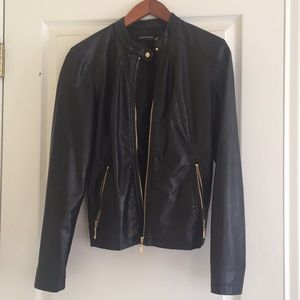 Black Vegan Leather Moto Jacket
