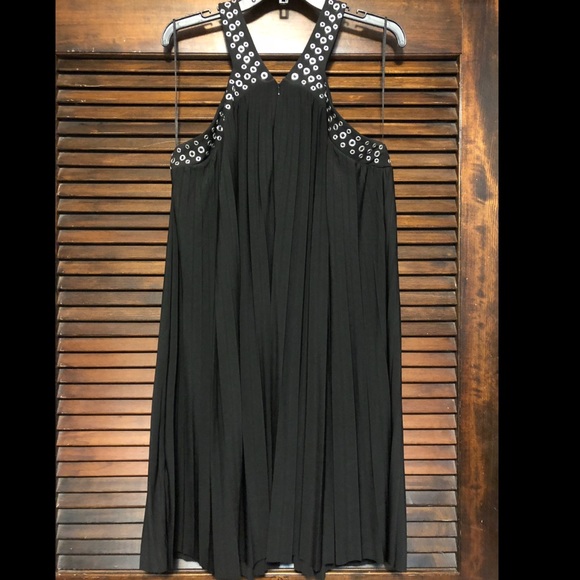NWT Michael Kors Black rivet pleat dress - Picture 2 of 3