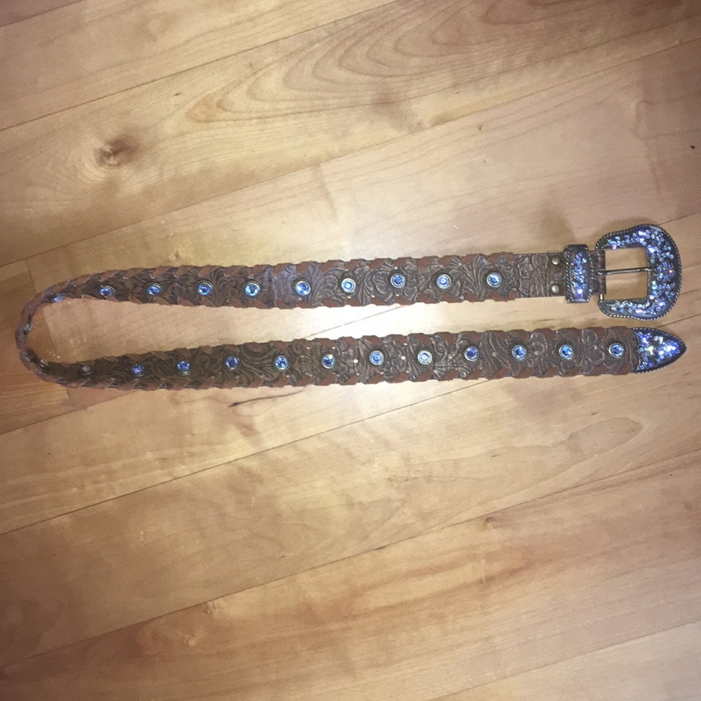 Leather Rock Women's Size 34 Belt Jeweled