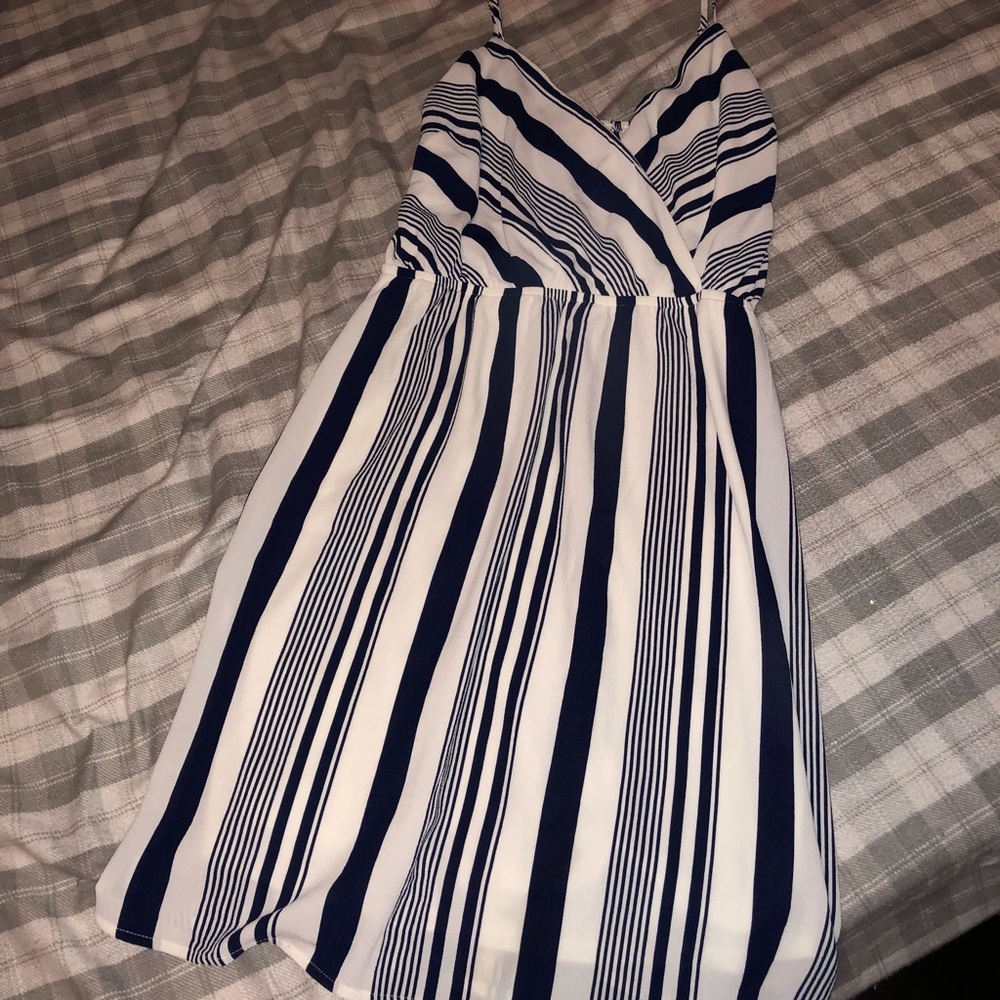 Striped navy dress