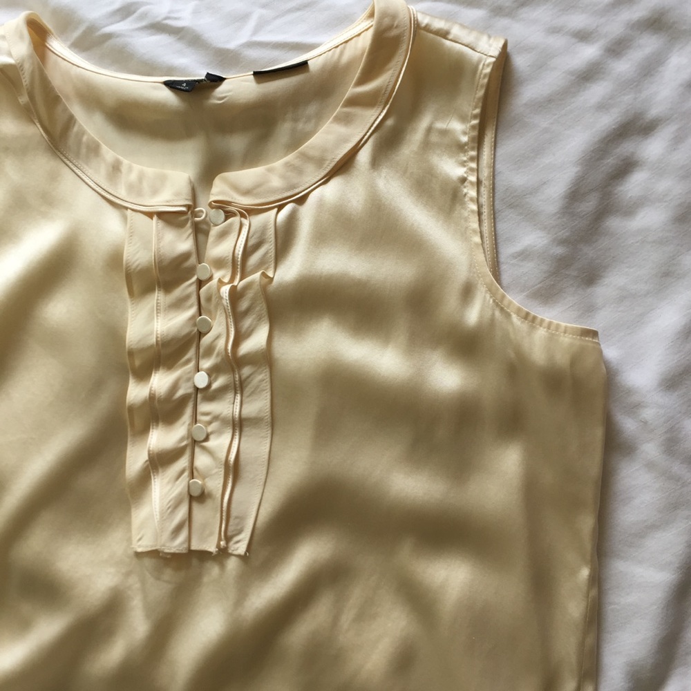 Talbots cream silk top