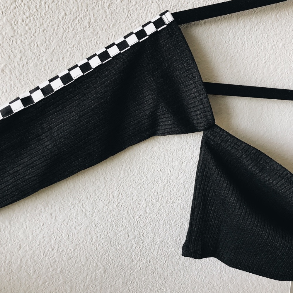 Off the Shoulder Checkered Top 🏁