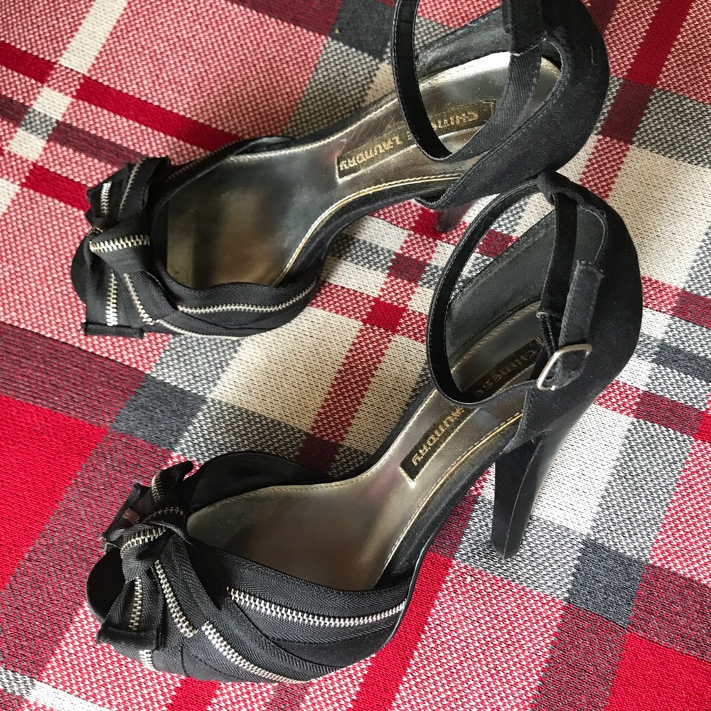 Chinese laundry black zipper heels