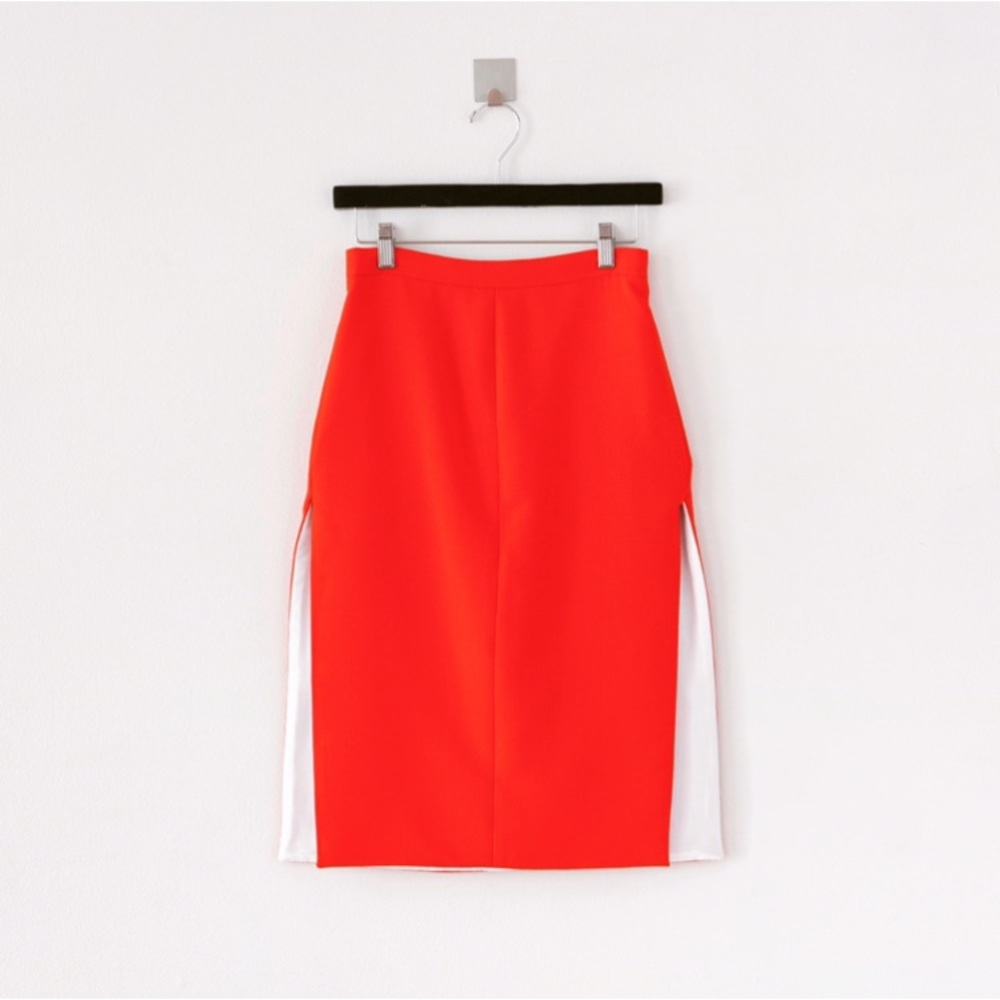 High Side-Slit Pencil Skirt with Inseam Pockets