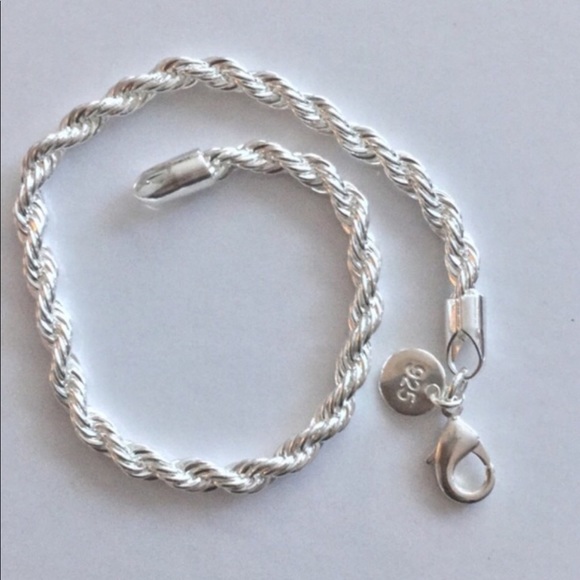 RESTOCKED🌟Solid Sterling 925 Rope Chain Bracelet - Picture 2 of 4