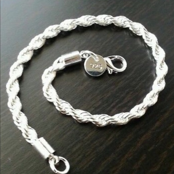 RESTOCKED🌟Solid Sterling 925 Rope Chain Bracelet - Picture 3 of 4