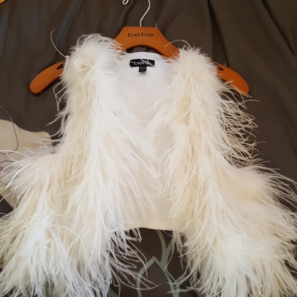 Bebe feather vest