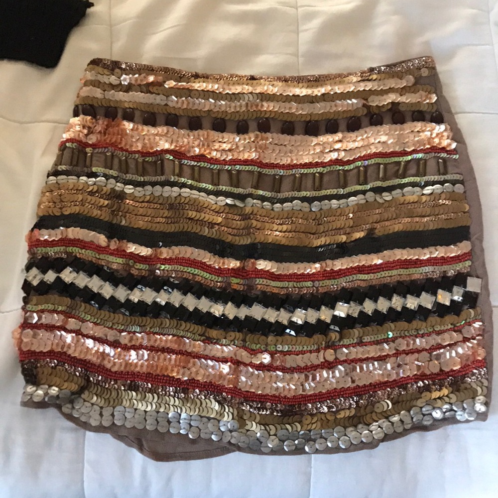 Sequin brown skirt