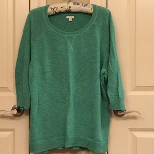 Sonoma Green Scoop Neck Knit Sweater