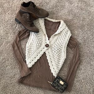 Knitted, Crocheted Button boho Vest