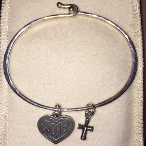 James Avery hook bracelet, Cross and 2016 Charm