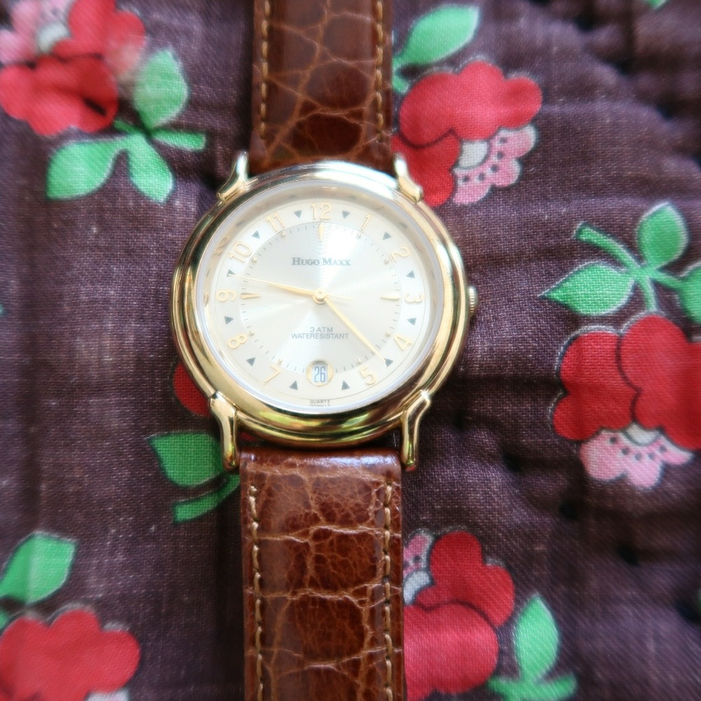 Brown leather fancy watch