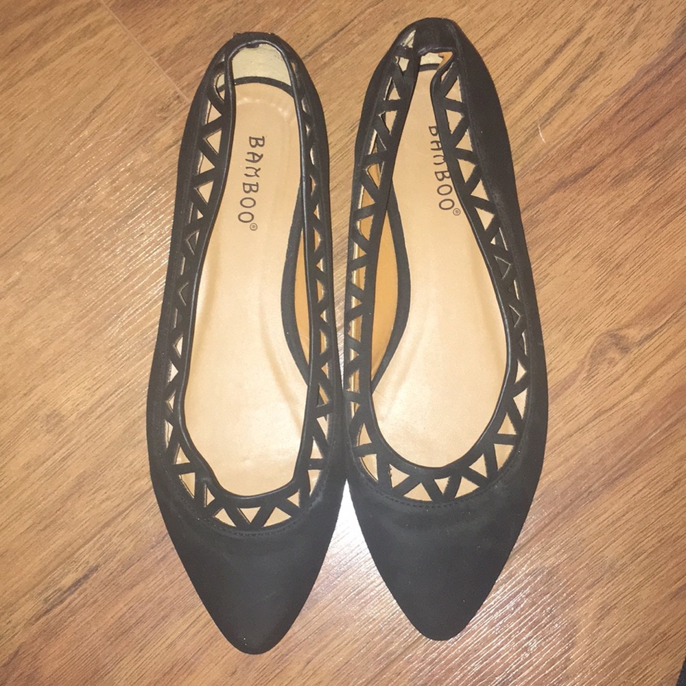 Bamboo black flats. Size 7