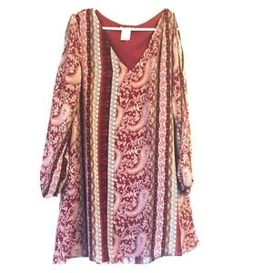 Multi print shift dress