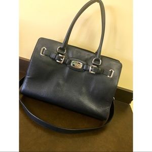 AUTHENTIC Michael Kors black leather satchel