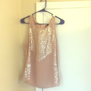 Light pink sequence tank top.
