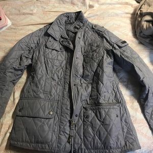 Barbour international purple grey coat