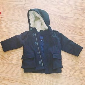 BabyGap wool pea coat winter + mittens!❄️