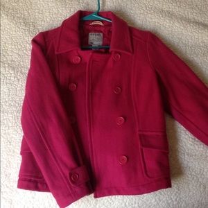 Dark pink wool pea coat