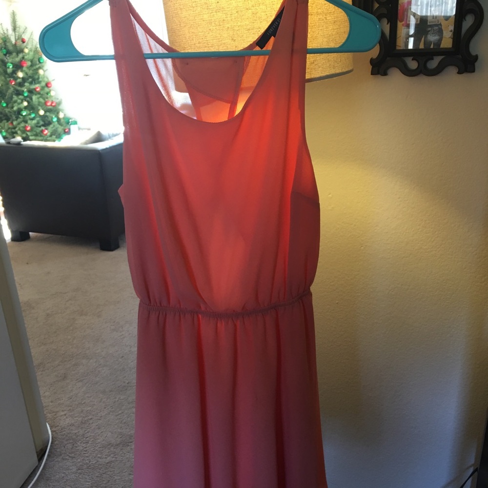 Cute open backed peach dress