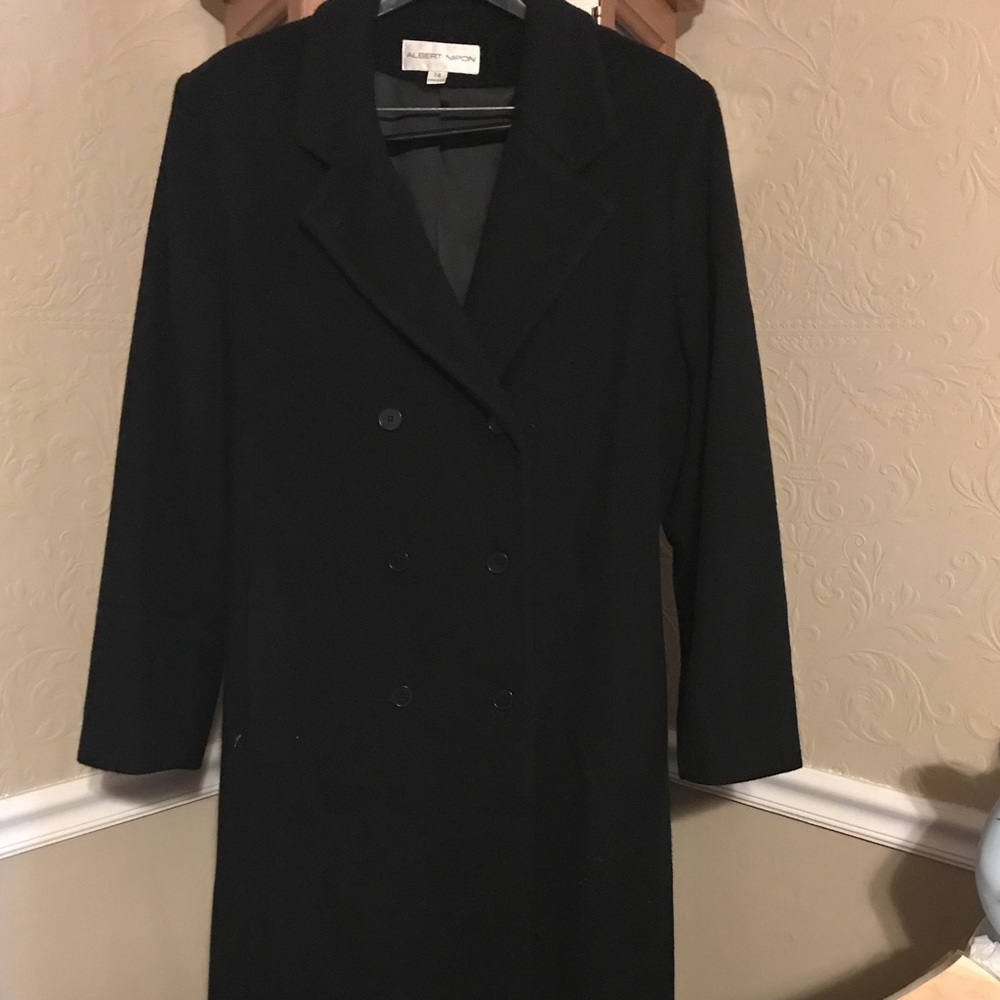 Albert Nipon full length cashmere blend coat
