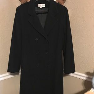 Albert Nipon full length cashmere blend coat