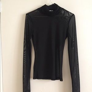 Sheer Mesh Turtleneck
