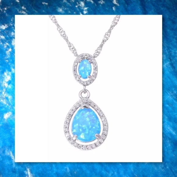 Glam Squad 2 You Jewelry - JUST IN🆕 Blue Fire Opal 925 Silver Pendant
