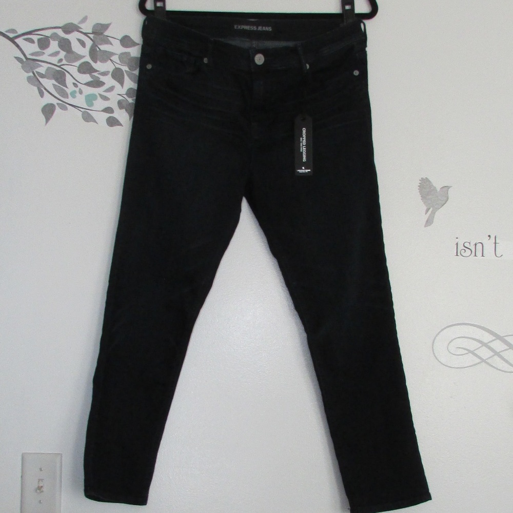 Express MIA Mid Rise Cropped Legging.Dark Blue NWT