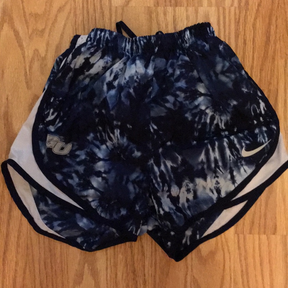 Blue tie-dye Nike Gonzaga running shorts