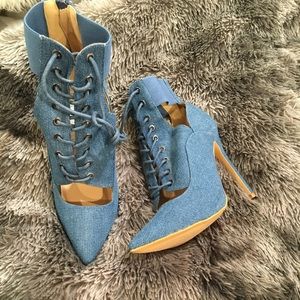 7 1/2 denim heels