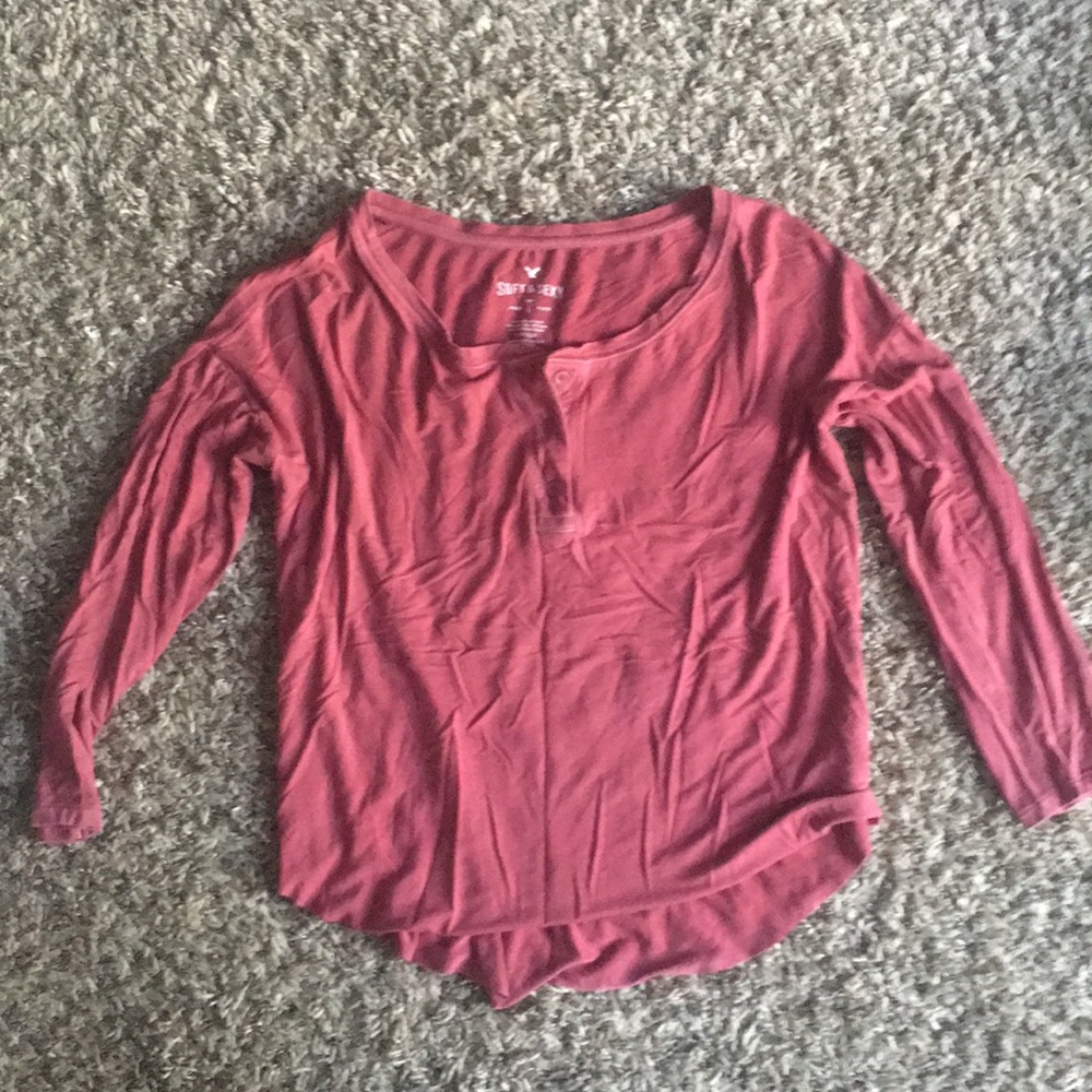 American eagle three quarter sleeve shirt