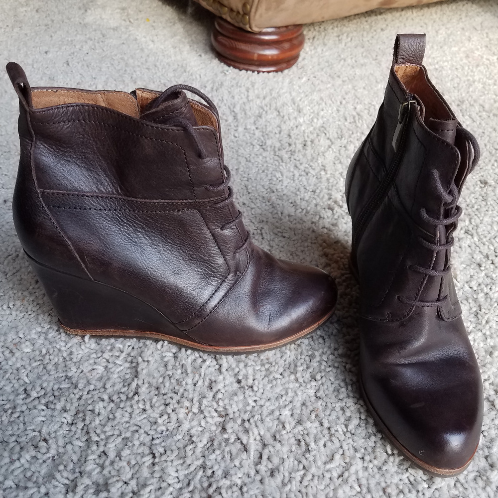 Biala Alyssa Lace Up Wedge Bootie