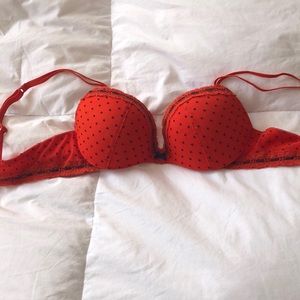 Aerie Jacklyn Push Up Bra in Red Polka Dot