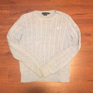 Cable knit Ralph Lauren sweater in blue