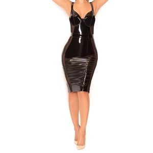 House of CB patent leather dress