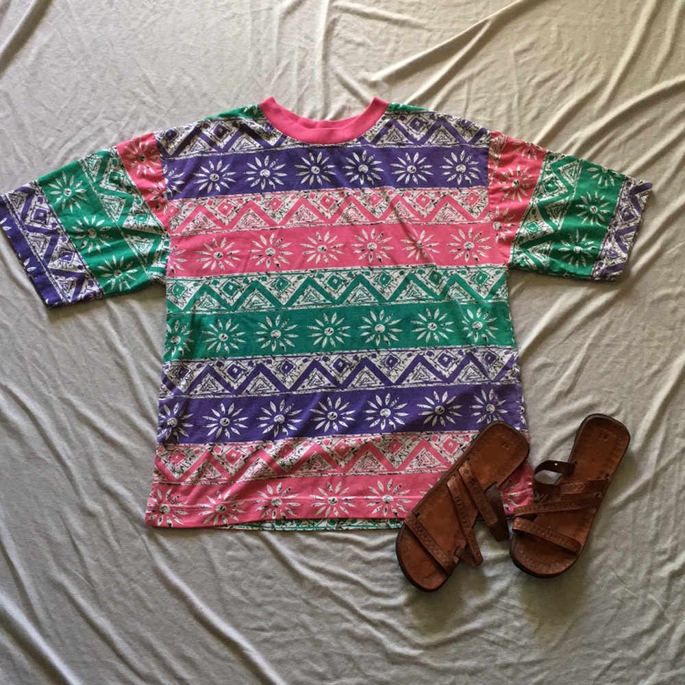 Floral and Aztec Retro Vintage T-shirt